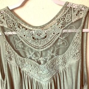 High-Neck Lace Blouse